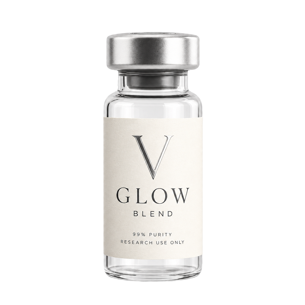 GLOW research peptide vial